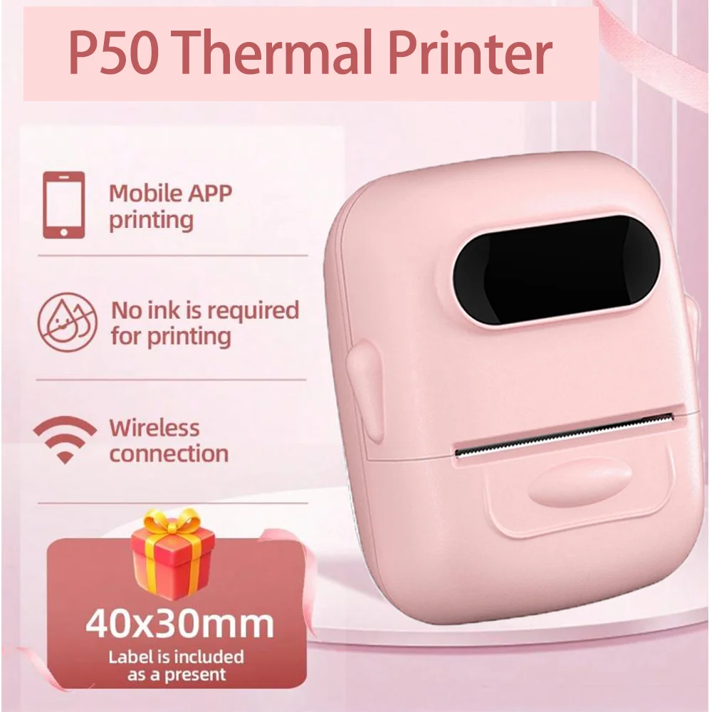Marklife Thermal Label Printer P50 Protable Bluetooth Wireless Self-Adhesive Printer Tag Price Machine for Office School Kitchen