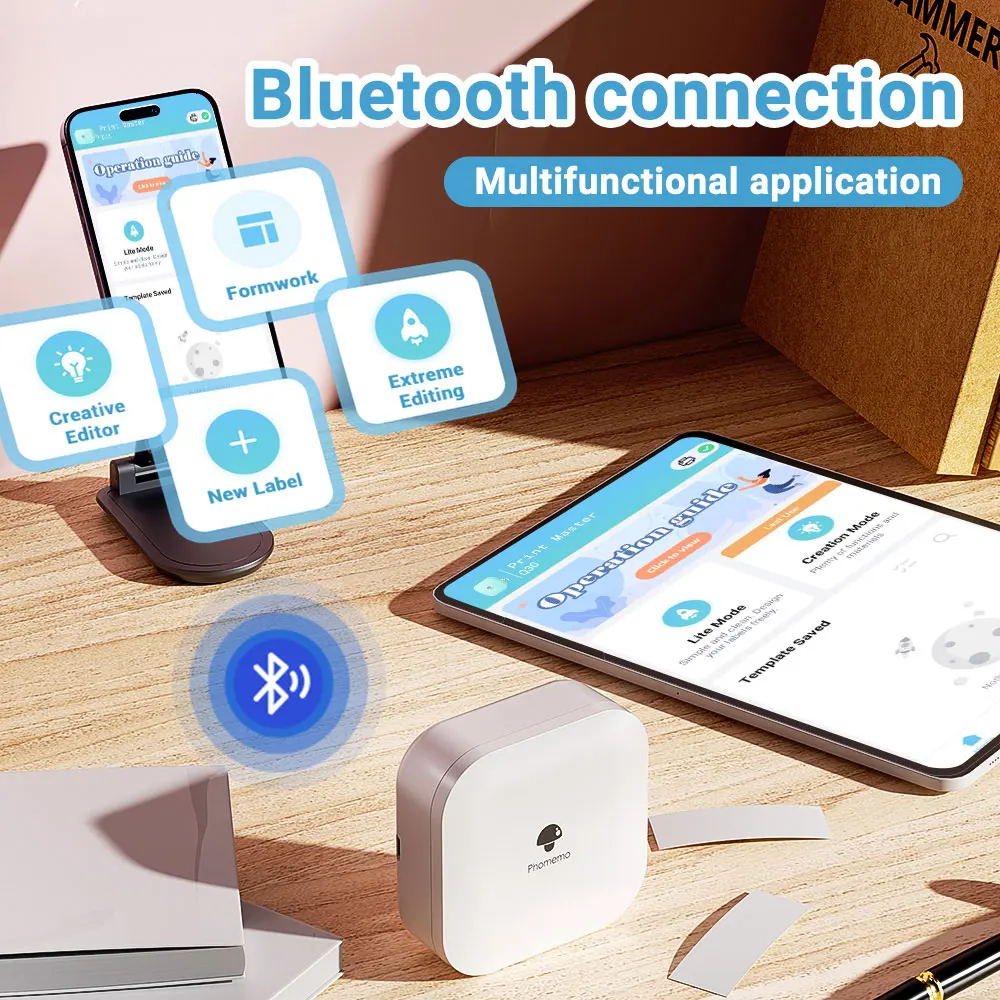 Zodzi Q30 Label Printer Mini Printer Pocket Thermal Label Maker Wireless Sticker Pocket Portable Printer Various Label Paper