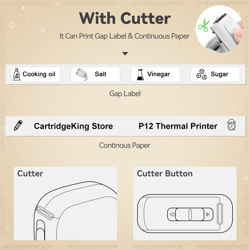 Marklife P12 Label Printer — Auto-Cut Bluetooth - Image 2