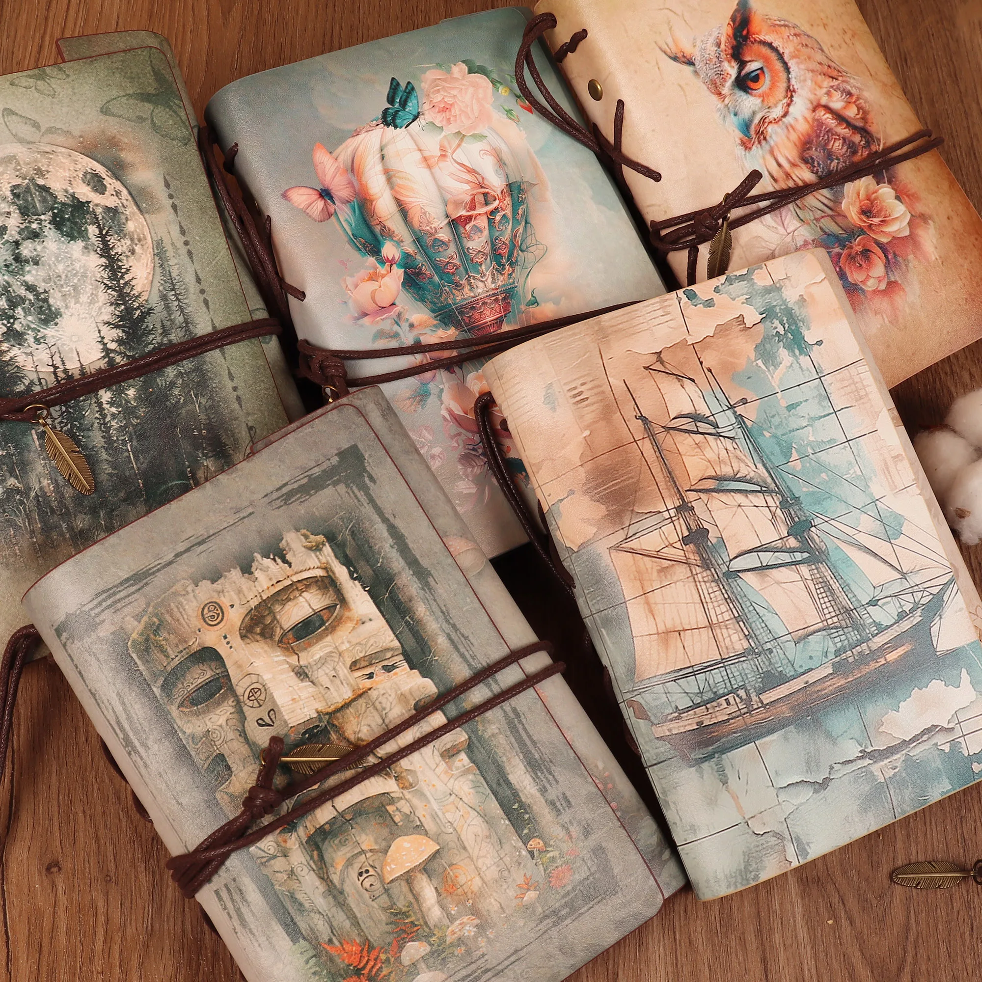 Cowhide Leather Journal — Waterproof Vintage with 2 Sticker Sheets
