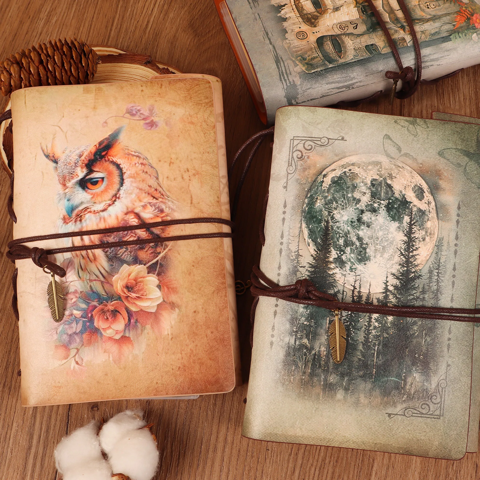 Cowhide Leather Journal — Waterproof Vintage with 2 Sticker Sheets - Image 4