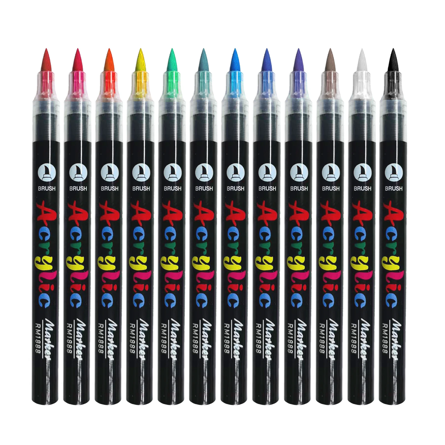 12/24/36/48/60 Colors Acrylic Paint Pens Markers Brush Tip Paint Markers For Rock Painting Wood Stone Glass Gift DIY Crafts