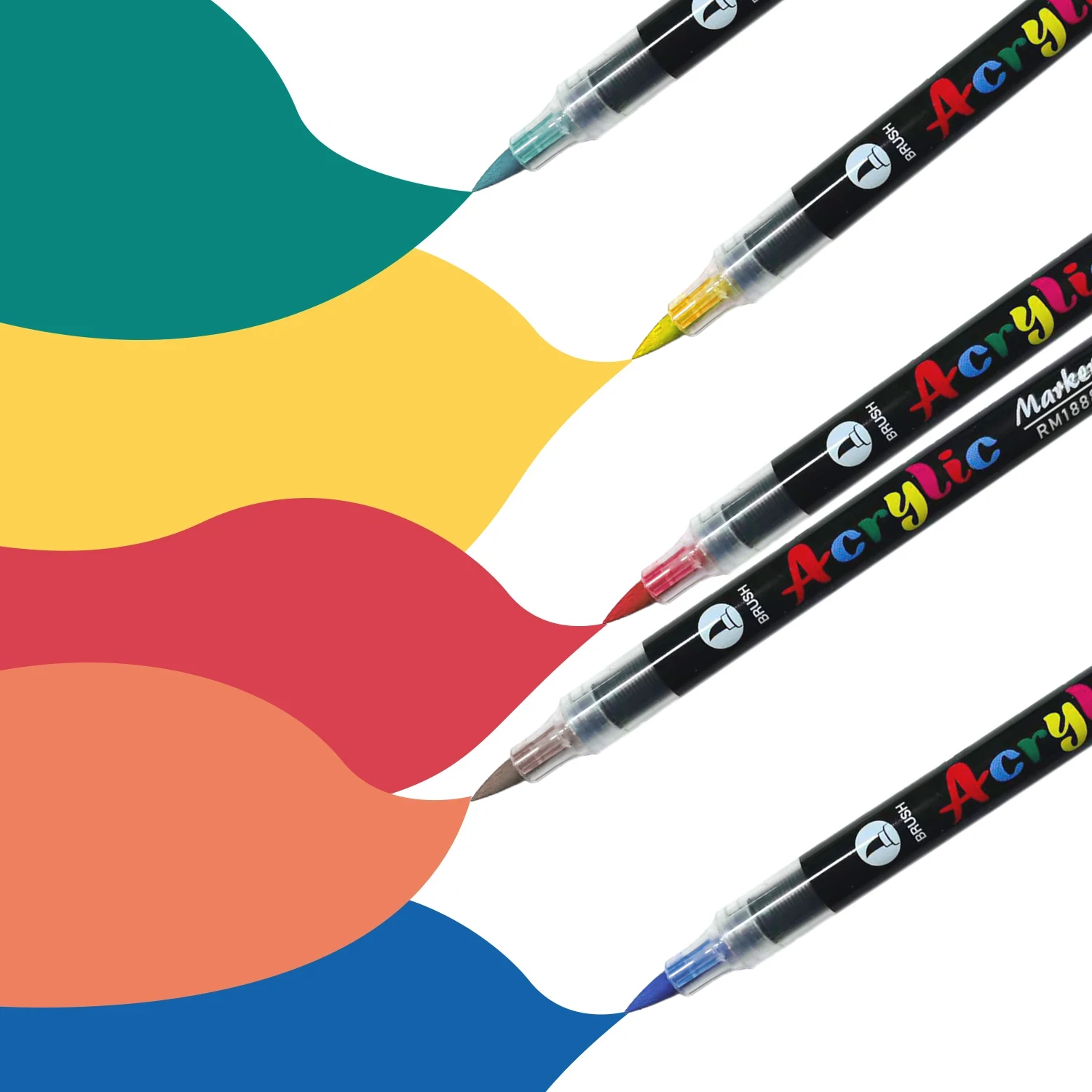 Acrylic Paint Pen Markers — Brush Tip Set for Any Surface, 12–60 Colours - Image 2