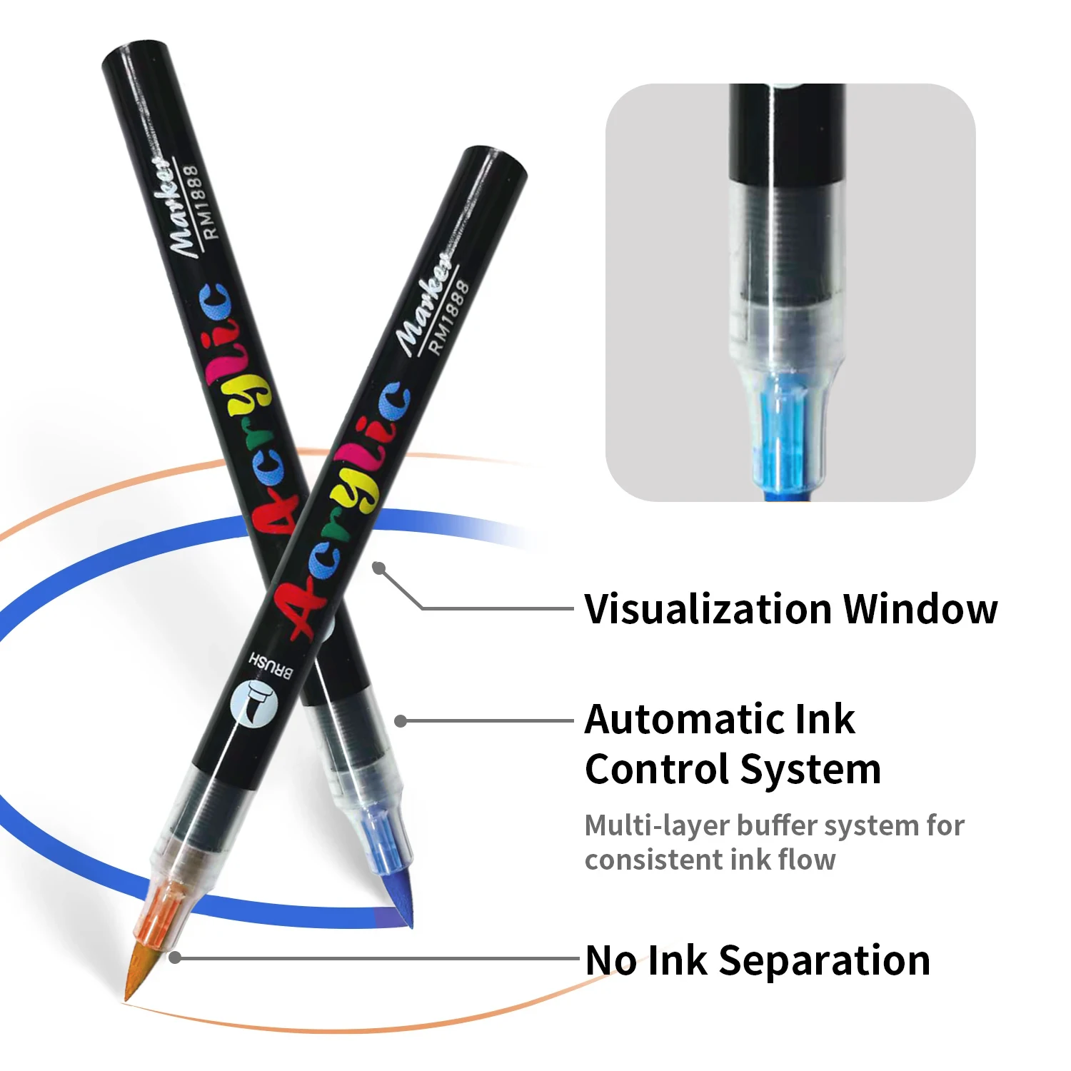Acrylic Paint Pen Markers — Brush Tip Set for Any Surface, 12–60 Colours - Image 3