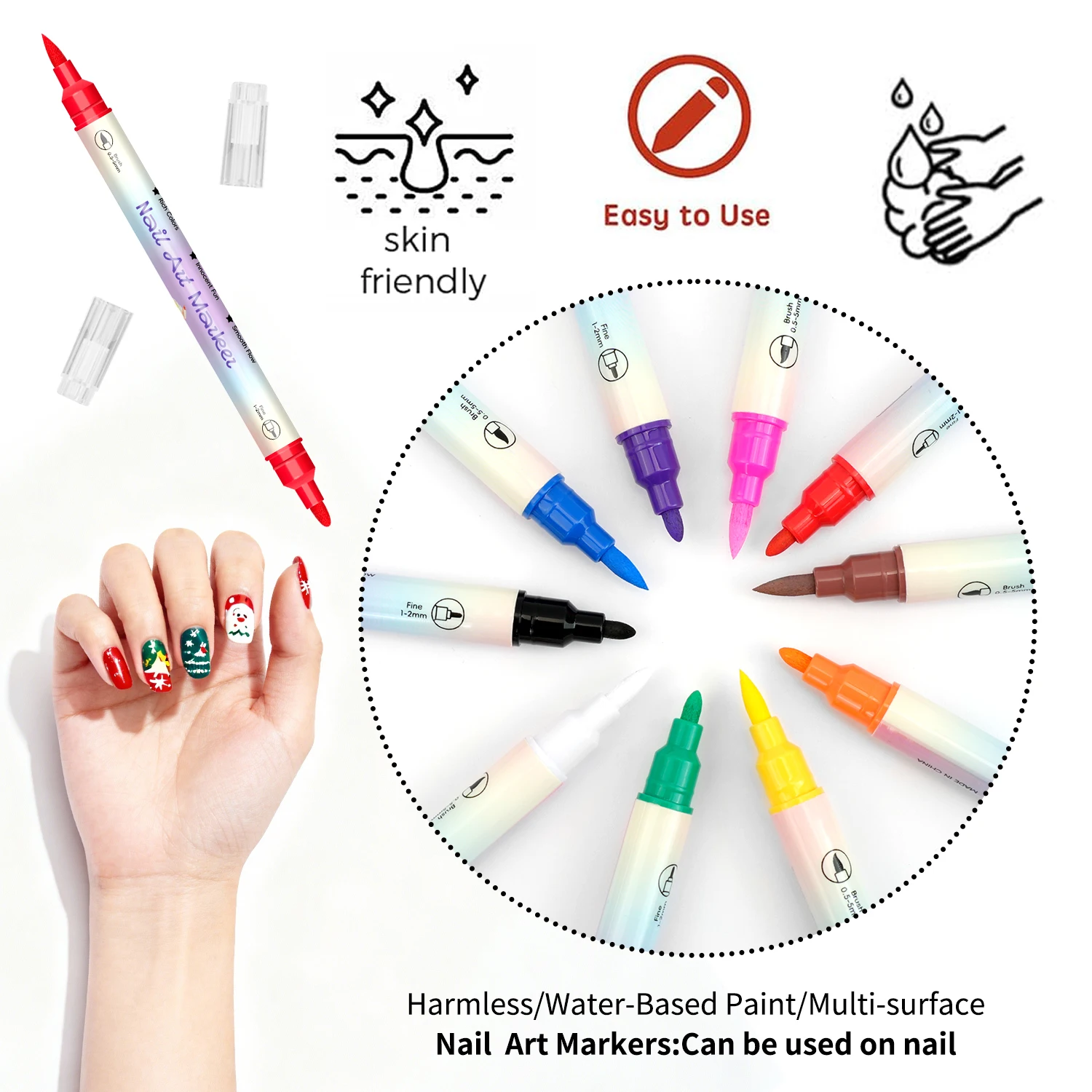 Dual-Tip Acrylic Dotting Pens — Fine Liner & Dot Tip for Nail Art & Detail Crafting - Image 3