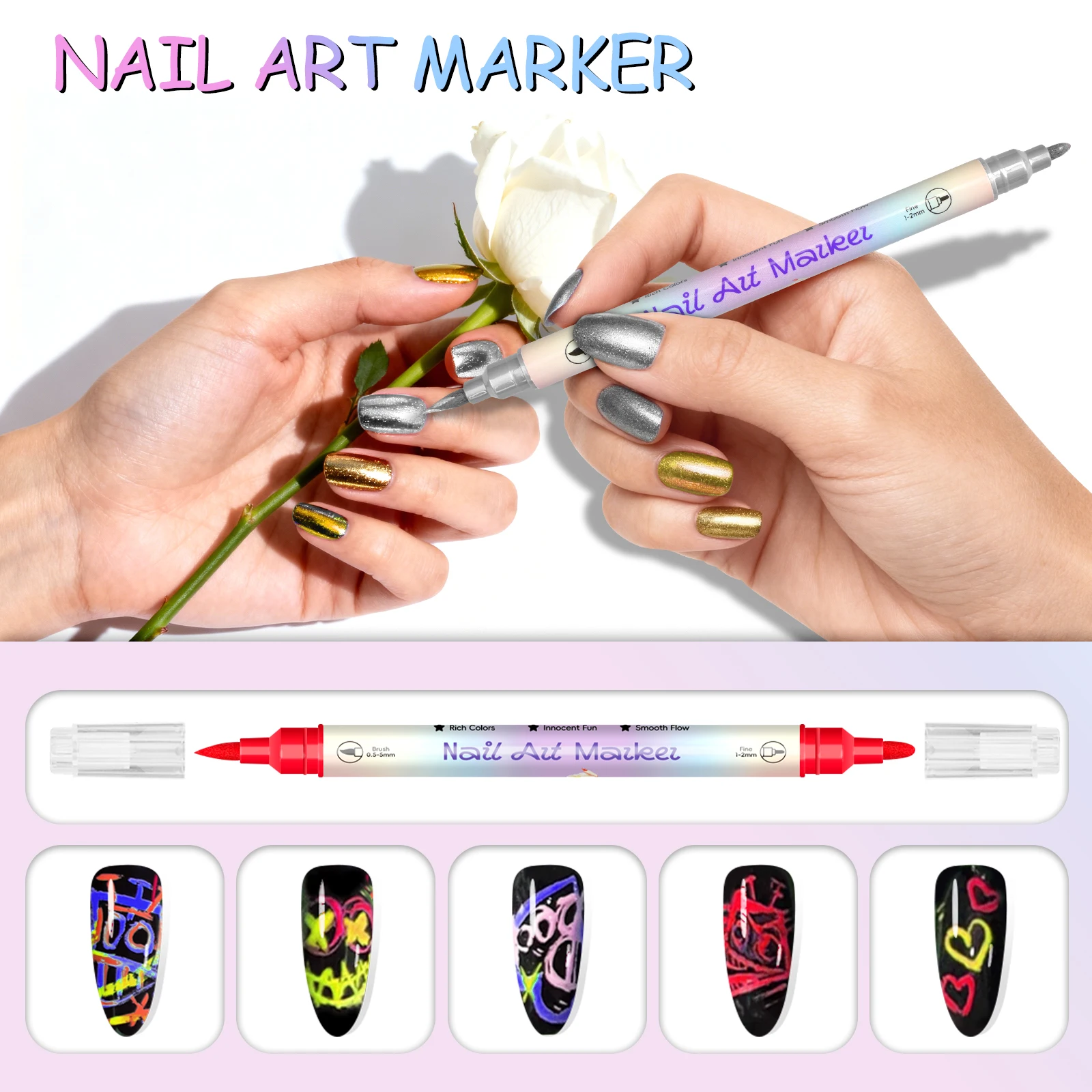 Dual-Tip Acrylic Dotting Pens — Fine Liner & Dot Tip for Nail Art & Detail Crafting - Image 5