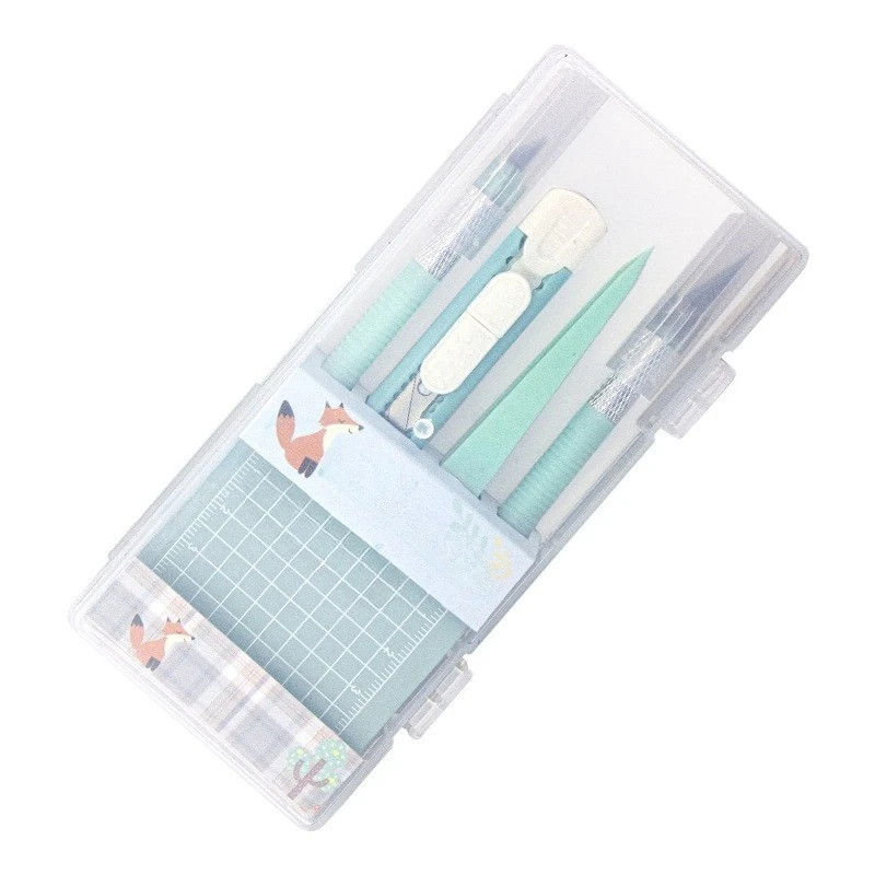 5pcs/Set Professional Scrapbook Tool Set - Carving Knives, Non-Slip Mats, Precision Tweezers & Pens for Detailed Paper Crafting