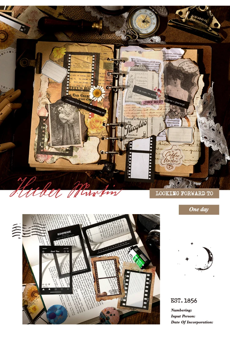 85 pcs Large quantity Vintage border sticker DIY Decorative paper Scrapbooking Material handmade Junk Journal Supplies