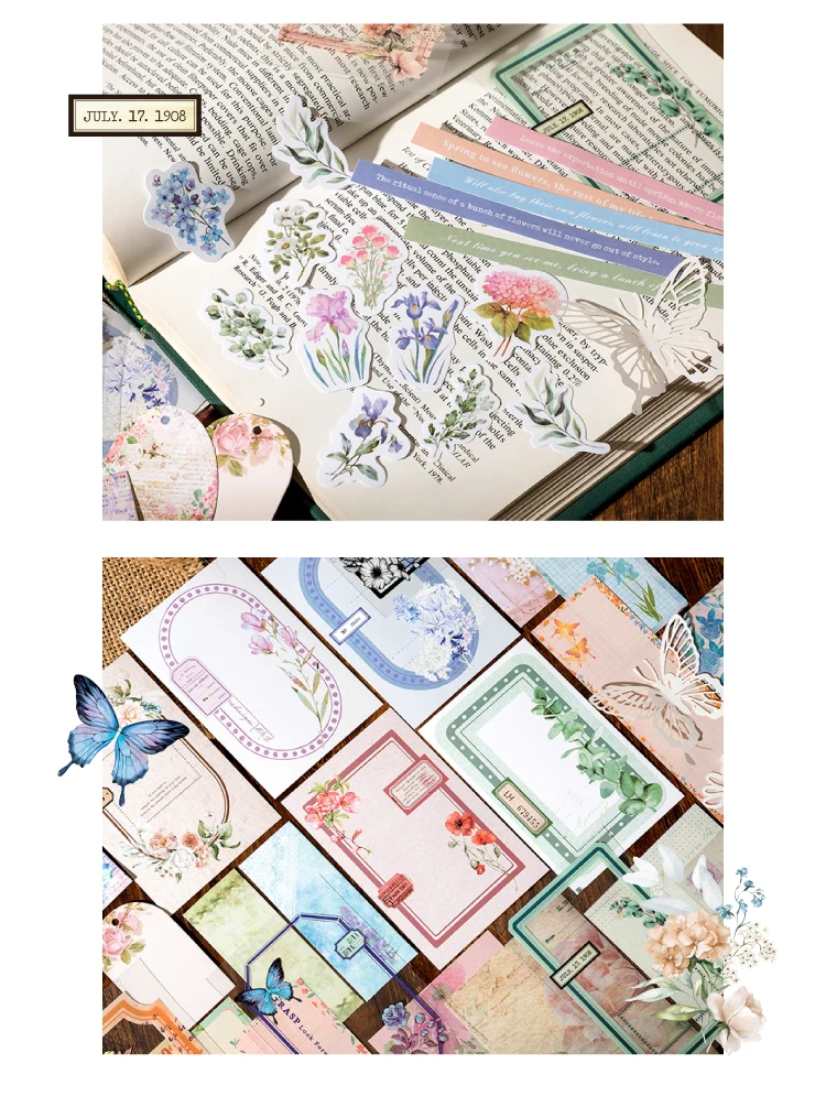 85 pcs Large quantity Vintage border sticker DIY Decorative paper Scrapbooking Material handmade Junk Journal Supplies