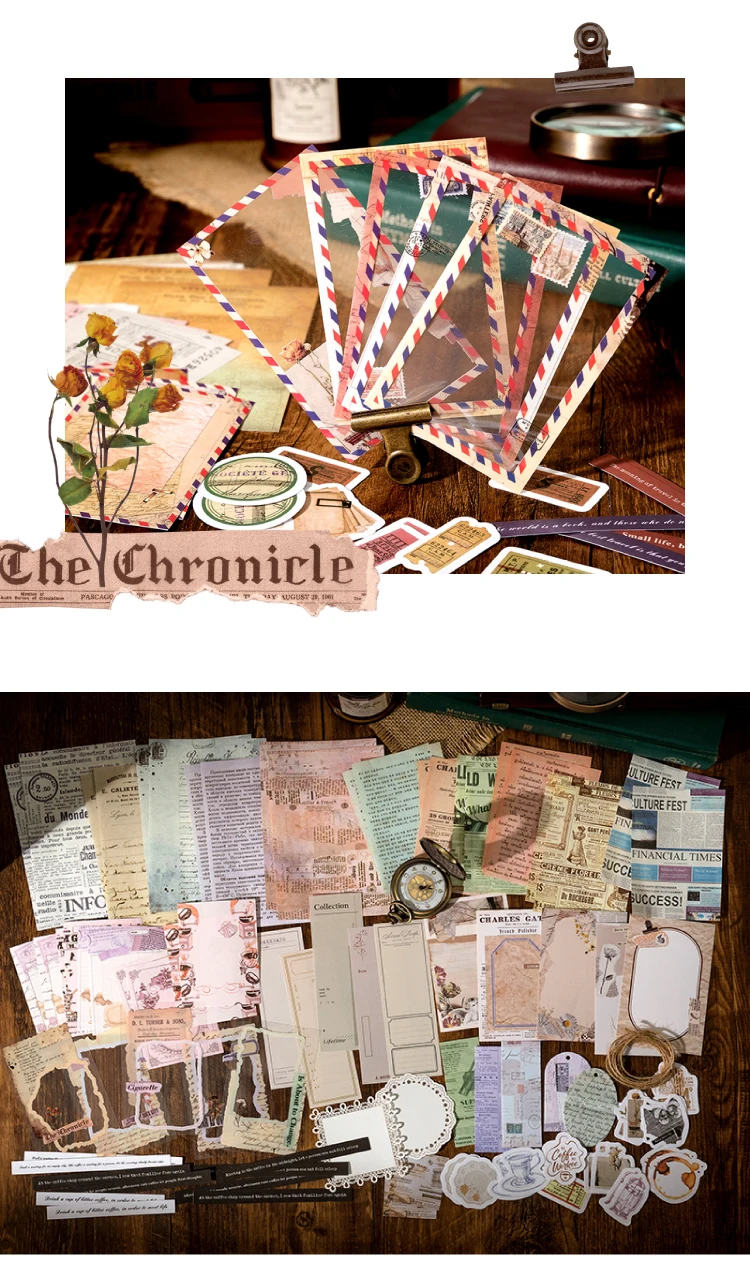85 pcs Large quantity Vintage border sticker DIY Decorative paper Scrapbooking Material handmade Junk Journal Supplies