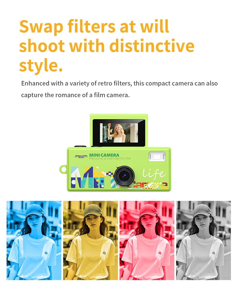 Magecam Thumb Keychain Camera 0.96inch Flip Screen Retro CCD Mini Digital Camera 720P Very Small Camcorder Video Recorder