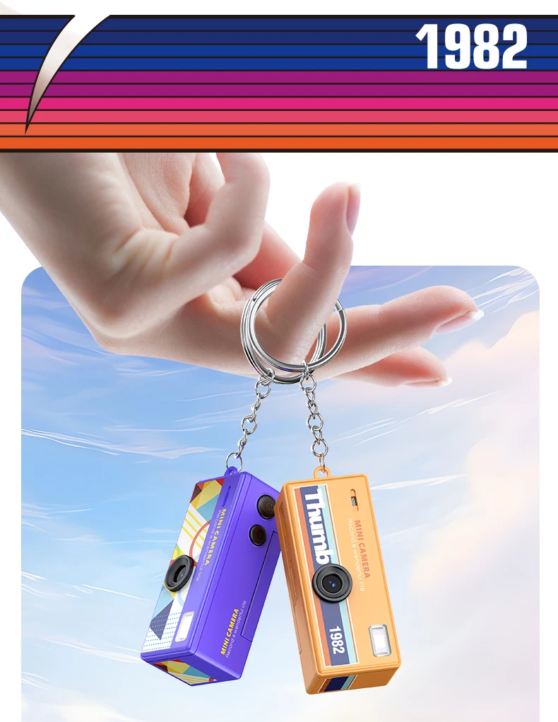 Magecam Thumb Keychain Camera 0.96inch Flip Screen Retro CCD Mini Digital Camera 720P Very Small Camcorder Video Recorder