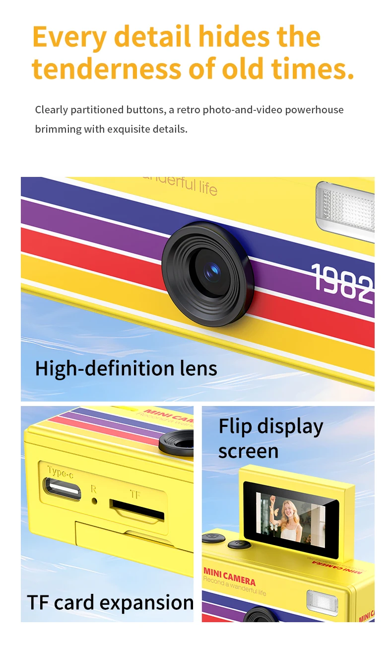 Magecam Thumb Keychain Camera 0.96inch Flip Screen Retro CCD Mini Digital Camera 720P Very Small Camcorder Video Recorder