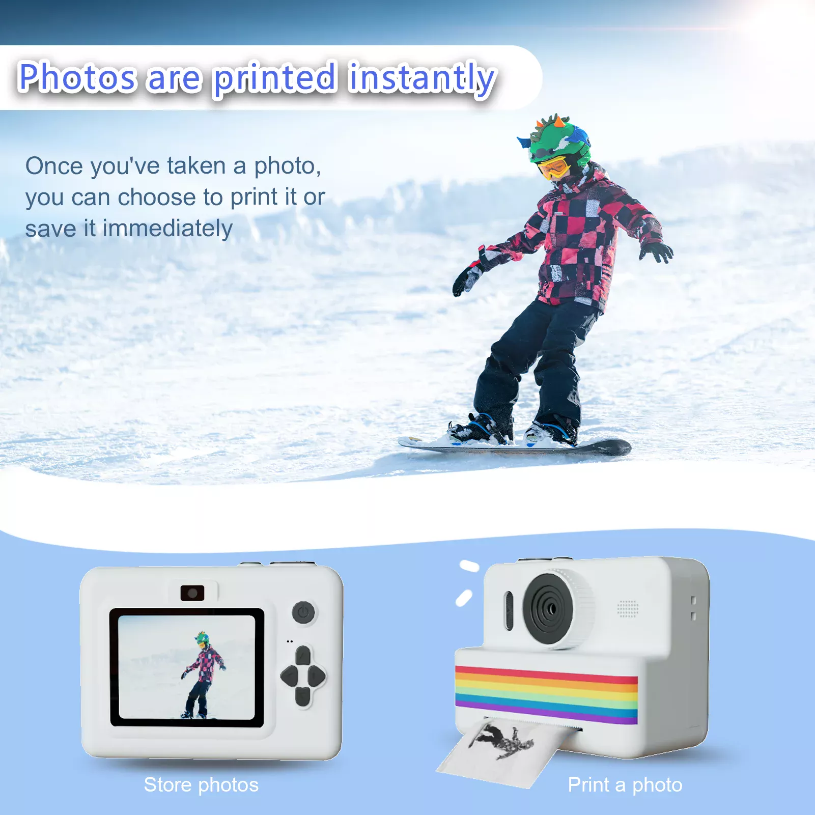 Kids Instant Print Camera — Shoots, Prints & Sticks - Image 2