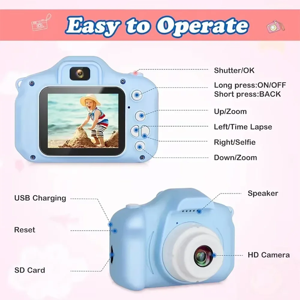 Lovely X2 Children Mini Digital Camera Can Take Pictures Video Small Camera Photography Children Birthday Gift Kids Toys for Kid