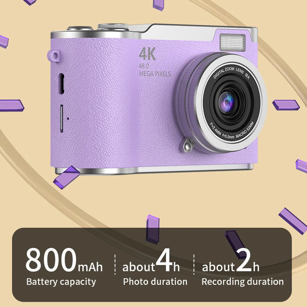4K Vlogging Camera — 48MP Flip Screen, Autofocus & Beauty Filters - Image 4