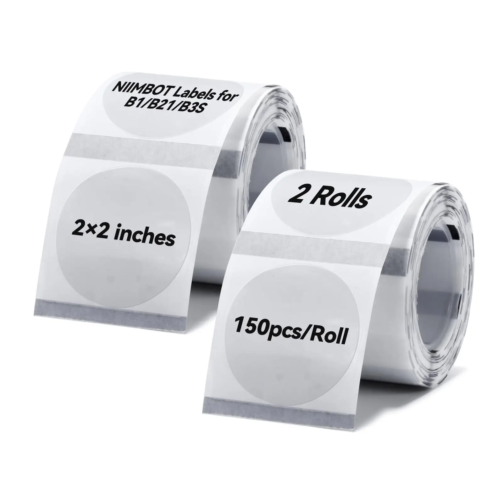 Niimbot Round White Color Label Sticker Paper Rolls for Adhesive Mini Mobile Label Maker B1 B21 Printer Different Size Papers