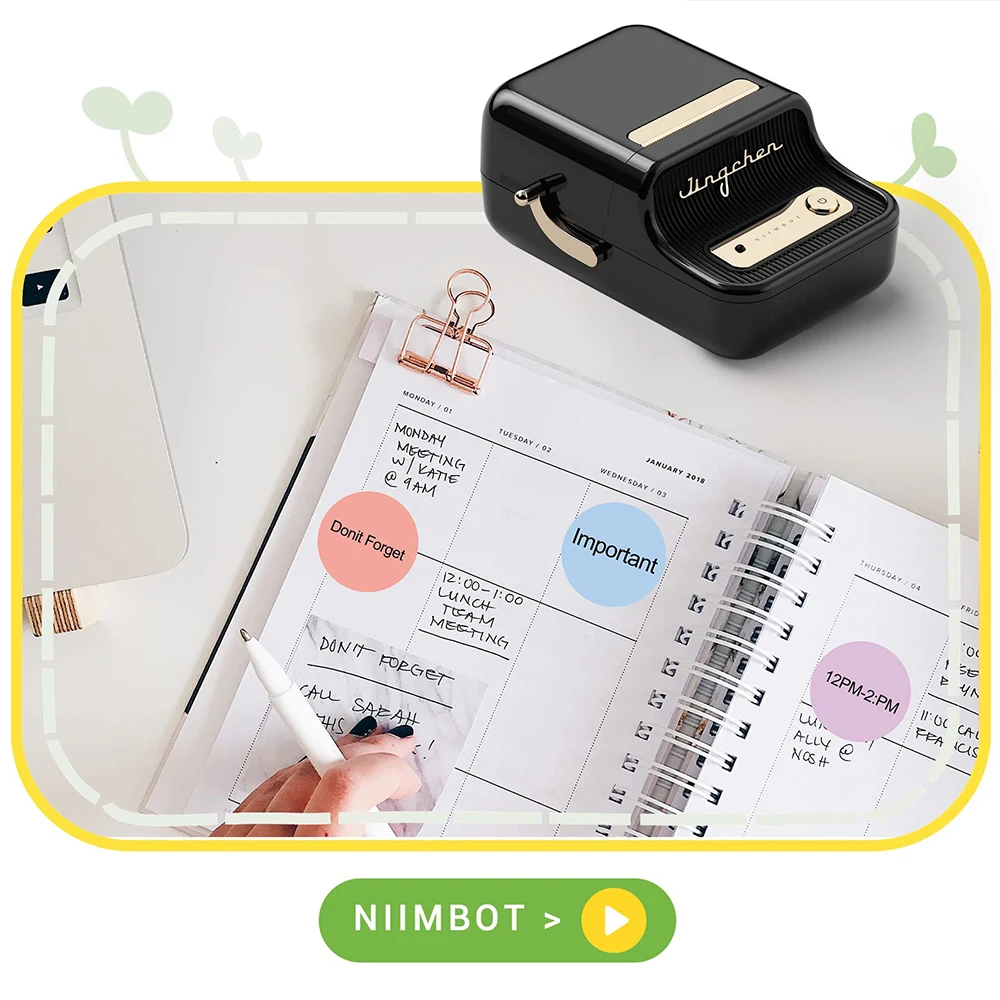 Niimbot Round White Color Label Sticker Paper Rolls for Adhesive Mini Mobile Label Maker B1 B21 Printer Different Size Papers