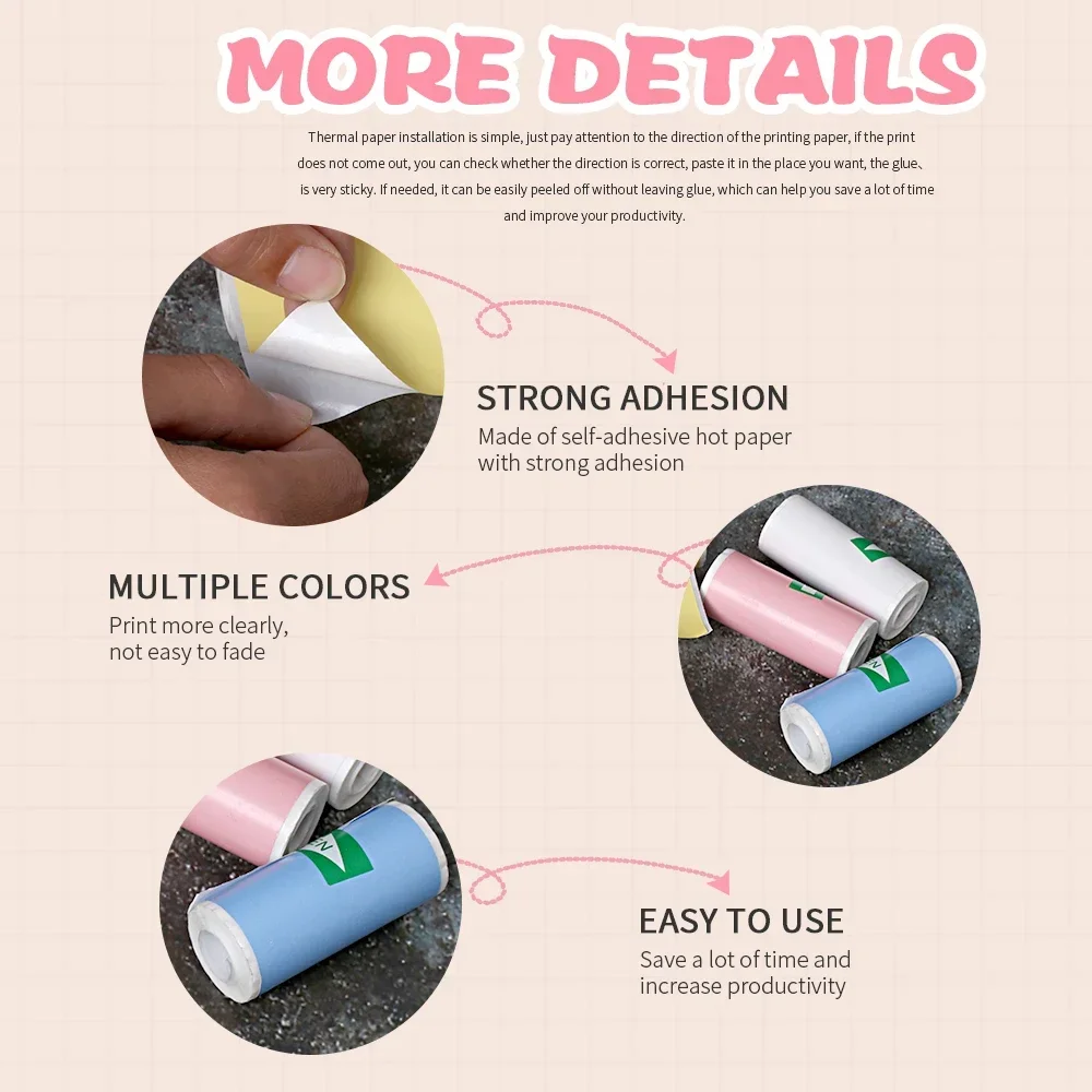 Mini Printer Colour Sticker Paper — 57mm Rolls