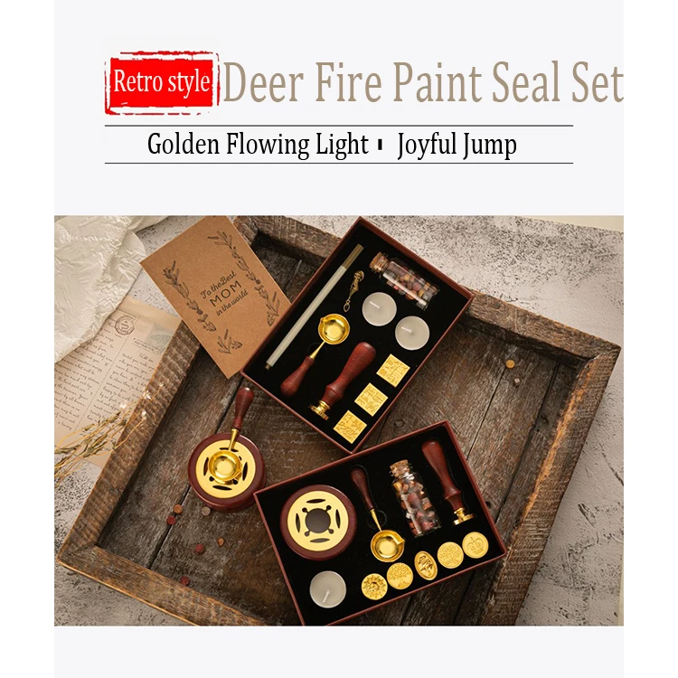 Wax Seal Stamp Set Sealing Wax Set Vintage Kit Wax Seal Stamp Wedding Waxs Seal Beads Waxs Lacquer for Seals Decorative HCS010